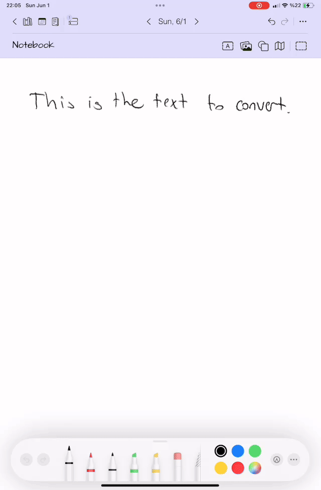 Convert handwritten notes to text demo